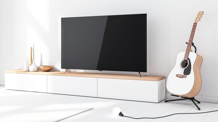 TV-Sideboard wei&szlig; mit Holz
